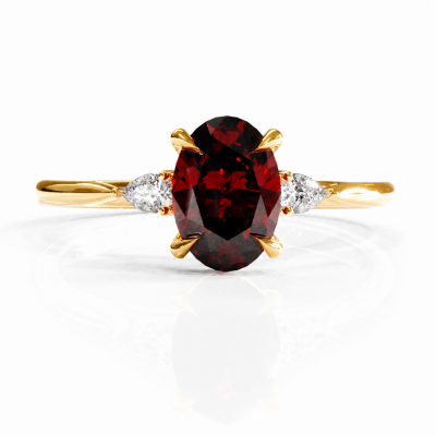 Oval Cut Moissanite Three Stone Engagement Ring