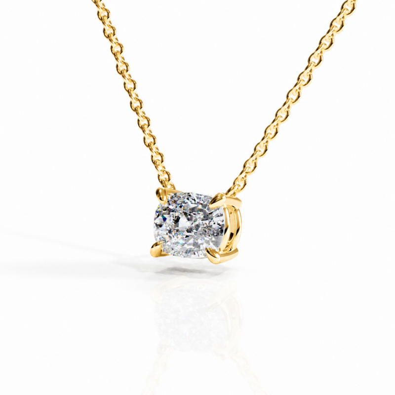 Elongated Cushion Cut Moissanite Solitaire Pendant - Image 4