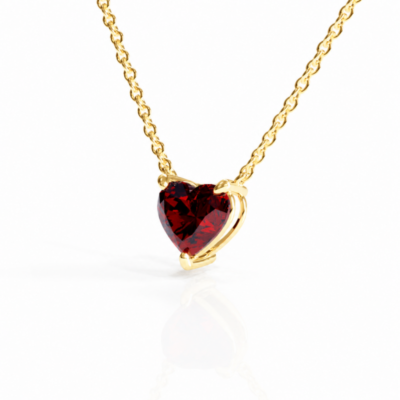 Heart Cut Lab Grown Ruby Solitaire Pendant - Image 4