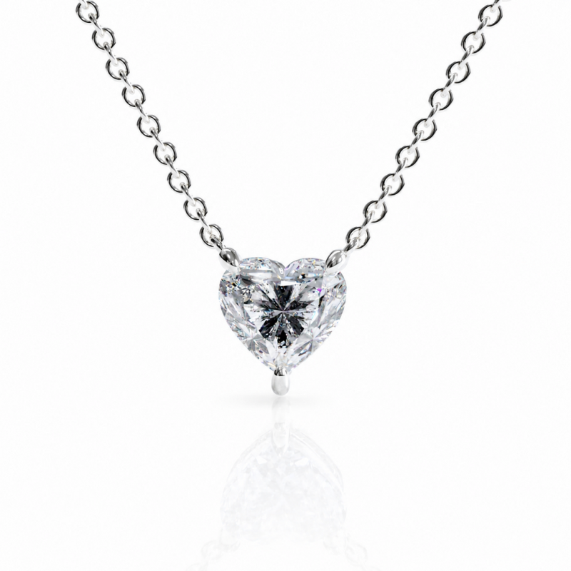 Heart Cut Moissanite Solitaire Pendant - Image 3