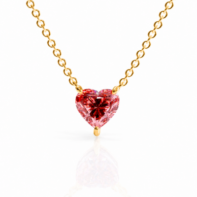 Heart Cut Lab Grown Morganite Solitaire Pendant