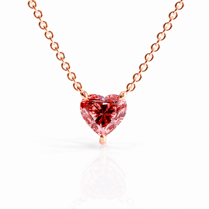 Heart Cut Lab Grown Morganite Solitaire Pendant - Image 2