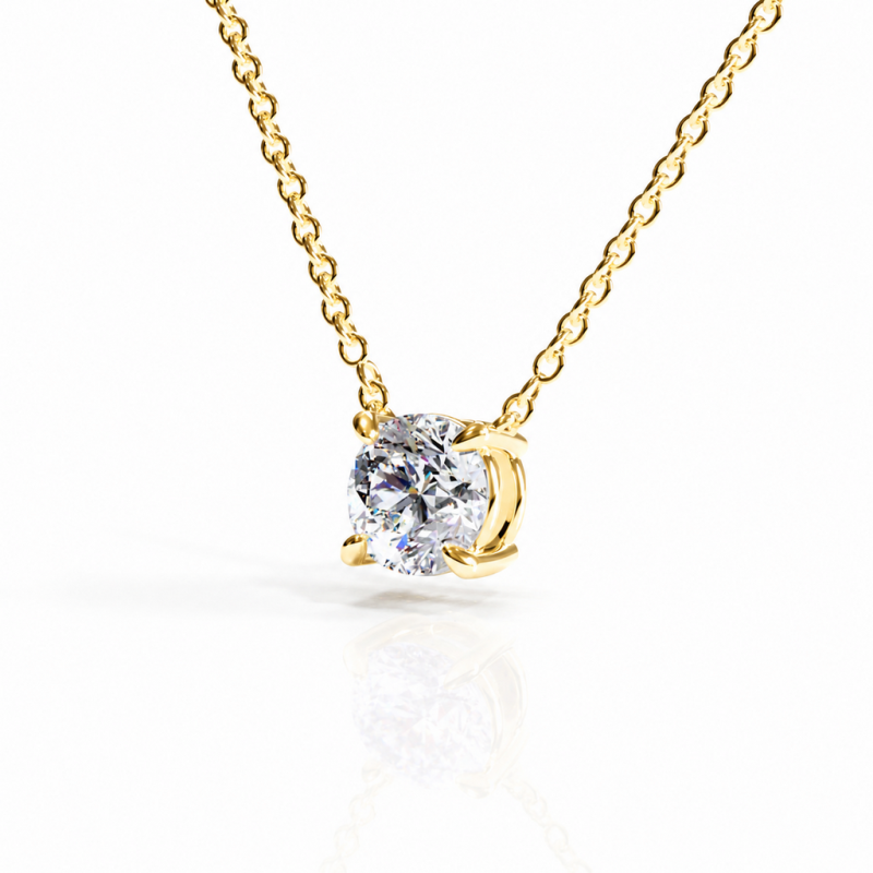 Round Cut Moissanite Solitaire Pendant - Image 4
