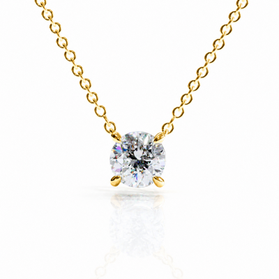 Round Cut Moissanite Solitaire Pendant