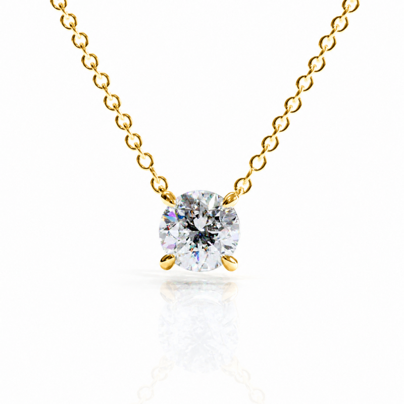 Round Cut Moissanite Solitaire Pendant - Image 1