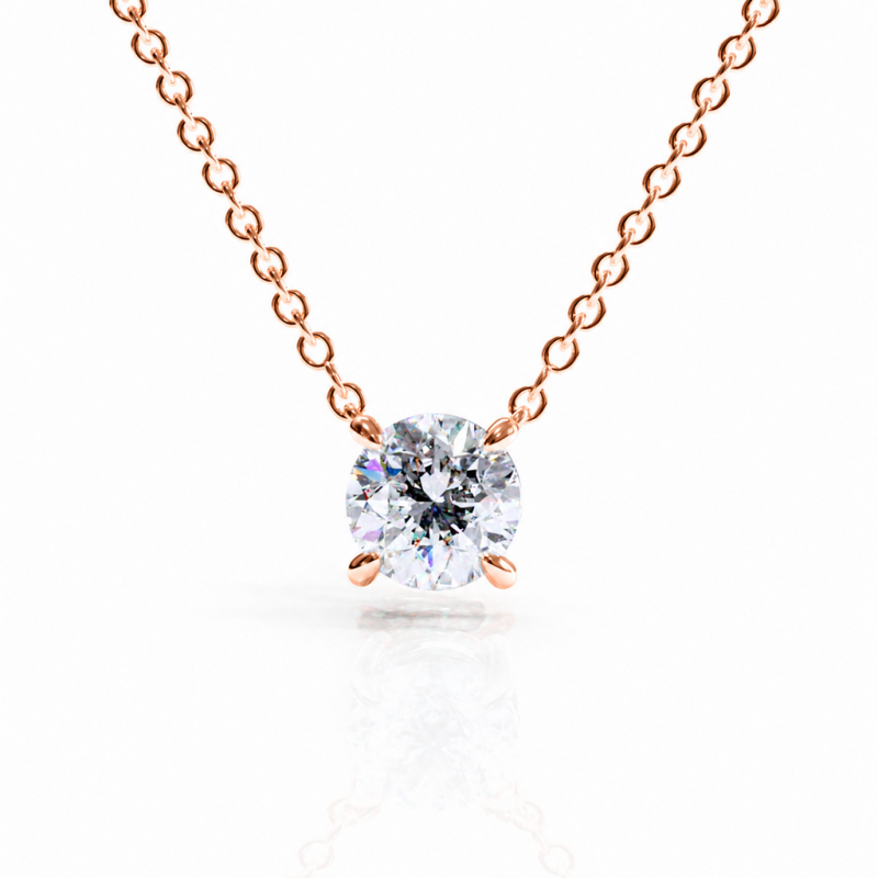 Round Cut Moissanite Solitaire Pendant - Image 2