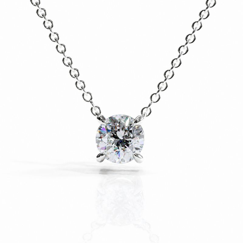 Round Cut Moissanite Solitaire Pendant - Image 3