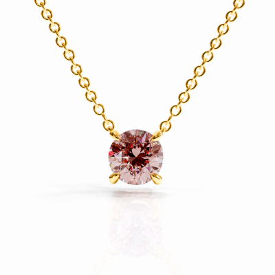 Round Cut Lab Grown Morganite Solitaire Pendant