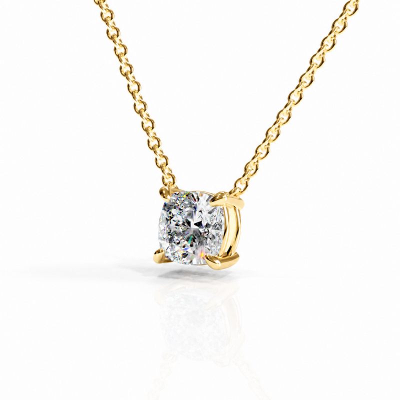 Cushion Cut Moissanite Solitaire Pendant - Image 4