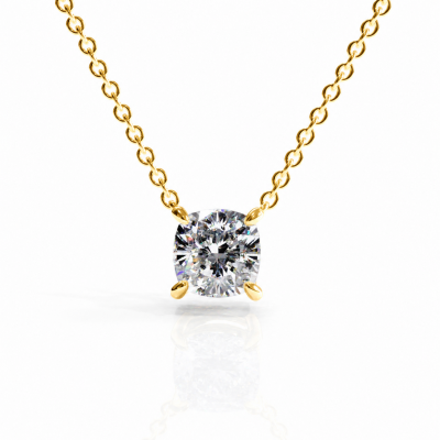 Cushion Cut Moissanite Solitaire Pendant