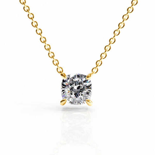 Cushion Cut Moissanite Solitaire Pendant