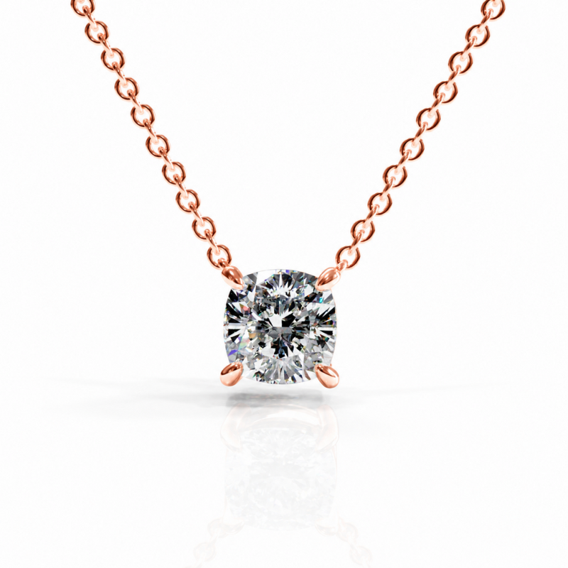 Cushion Cut Moissanite Solitaire Pendant - Image 2
