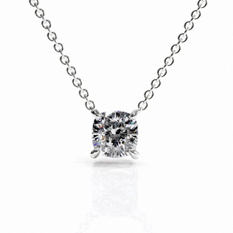 Cushion Cut Moissanite Solitaire Pendant - Image 3