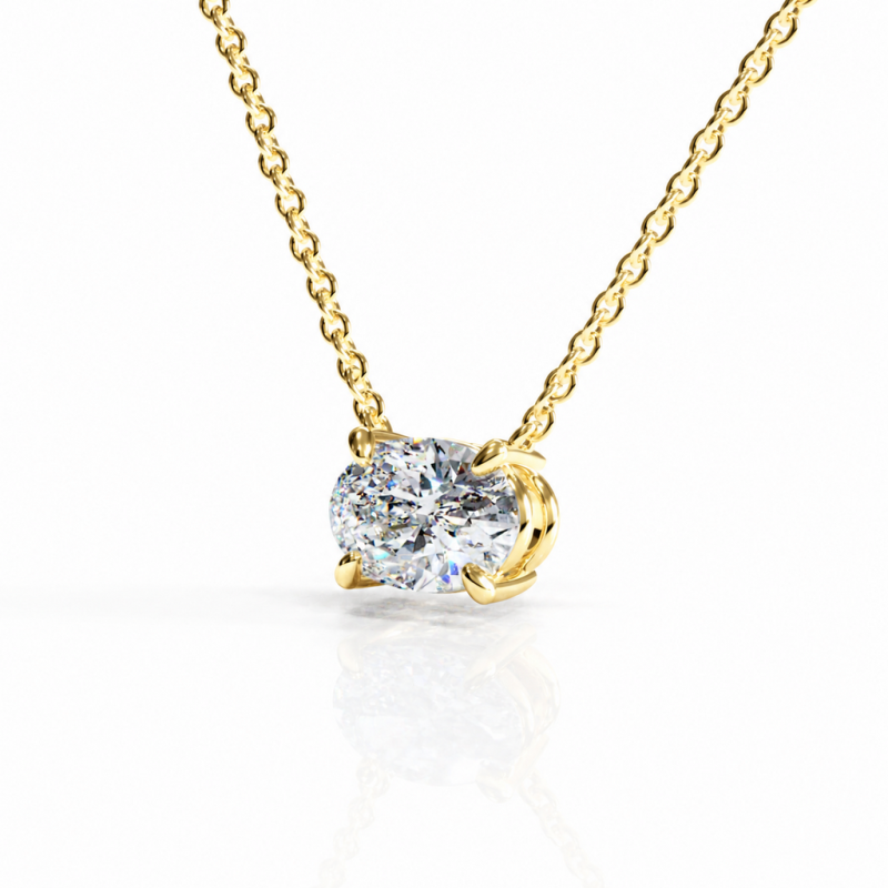 Oval Cut Moissanite Solitaire Pendant - Image 4