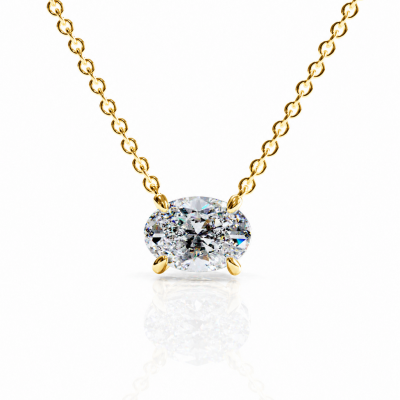 Oval Cut Moissanite Solitaire Pendant