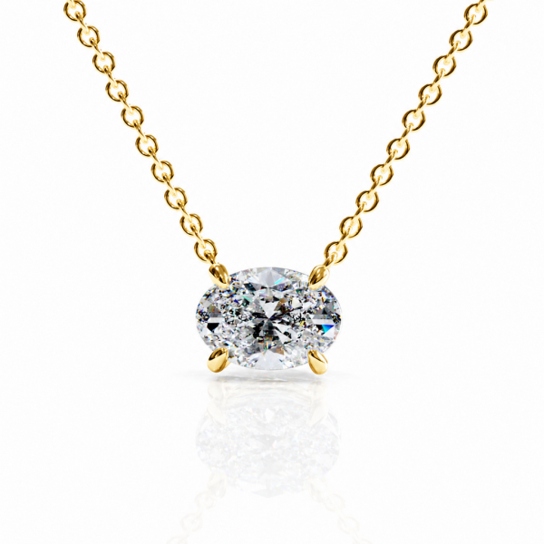 Oval Cut Moissanite Solitaire Pendant