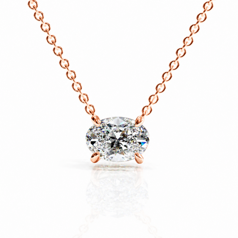 Oval Cut Moissanite Solitaire Pendant - Image 2