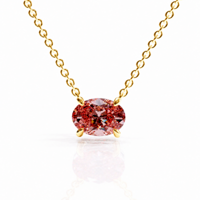 Oval Cut Lab Grown Morganite Solitaire Pendant