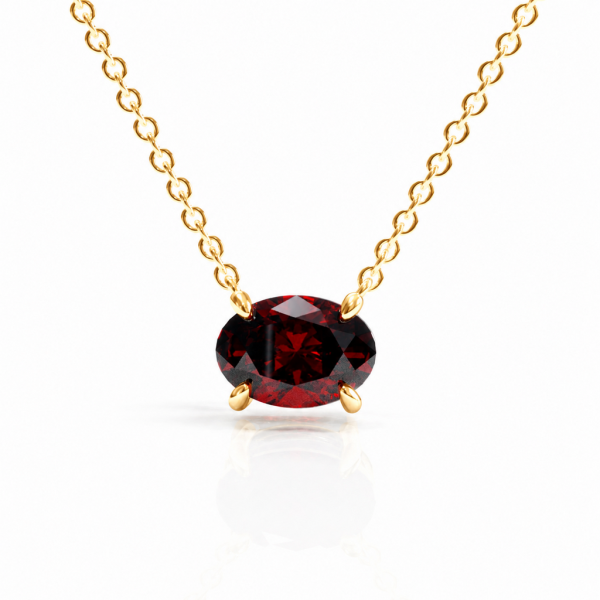 Oval Cut Lab Grown Ruby Solitaire Pendant
