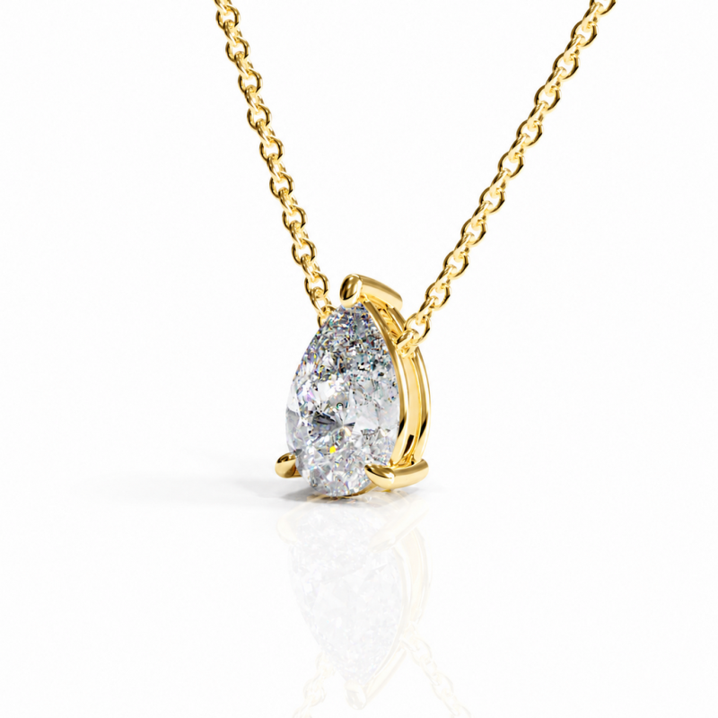 Pear Cut Moissanite Solitaire Pendant - Image 4
