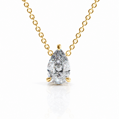 Pear Cut Moissanite Solitaire Pendant