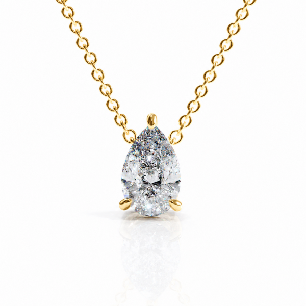 Pear Cut Moissanite Solitaire Pendant
