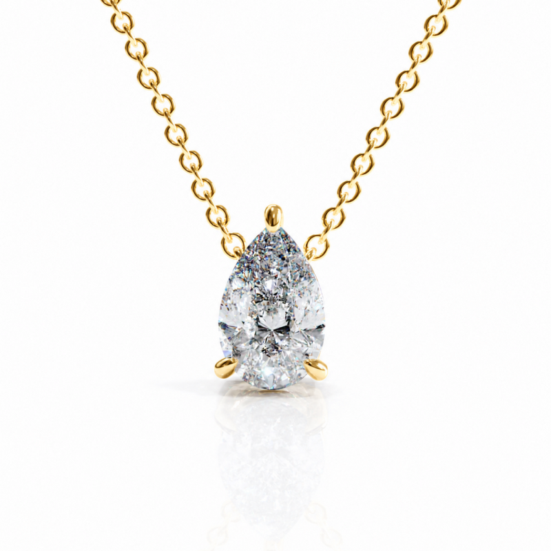 Pear Cut Moissanite Solitaire Pendant - Image 1