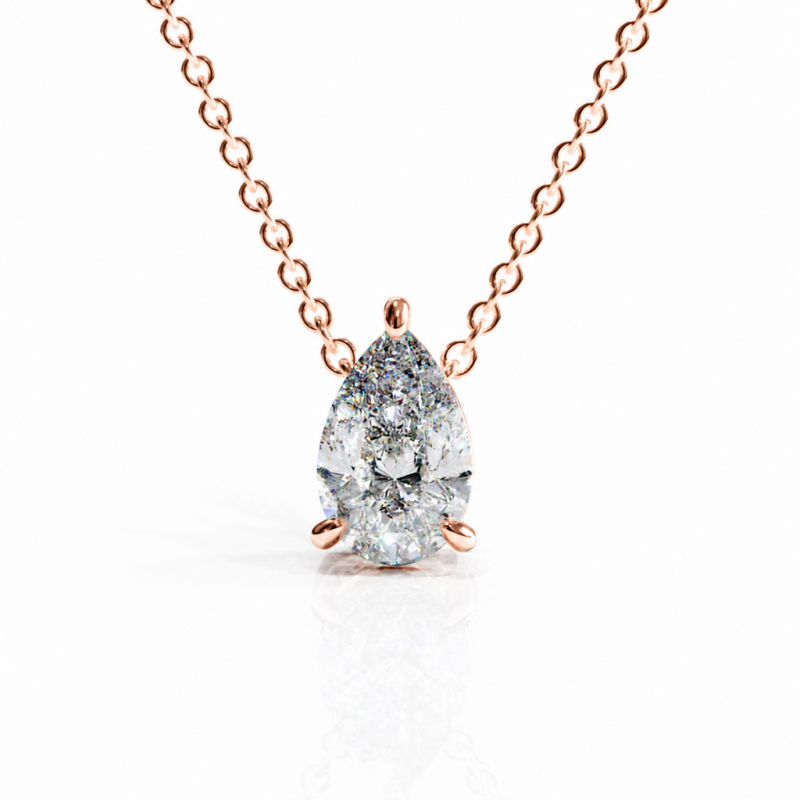 Pear Cut Moissanite Solitaire Pendant - Image 2