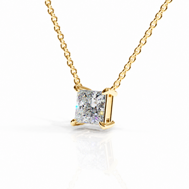 Princess Cut Moissanite Solitaire Pendant - Image 4