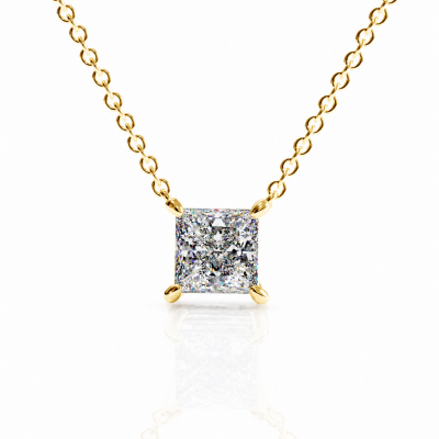 Princess Cut Moissanite Solitaire Pendant
