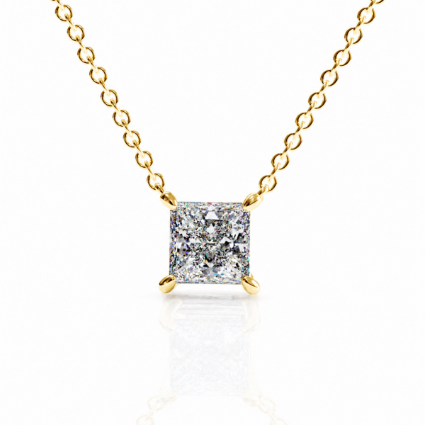 Princess Cut Moissanite Solitaire Pendant