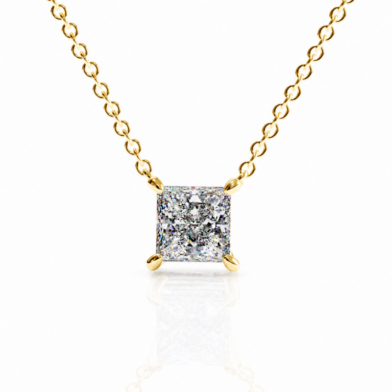 Princess Cut Moissanite Solitaire Pendant - Image 1
