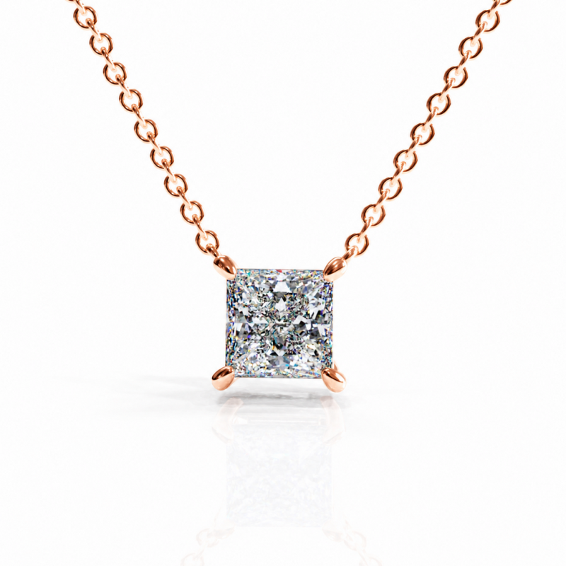 Princess Cut Moissanite Solitaire Pendant - Image 2