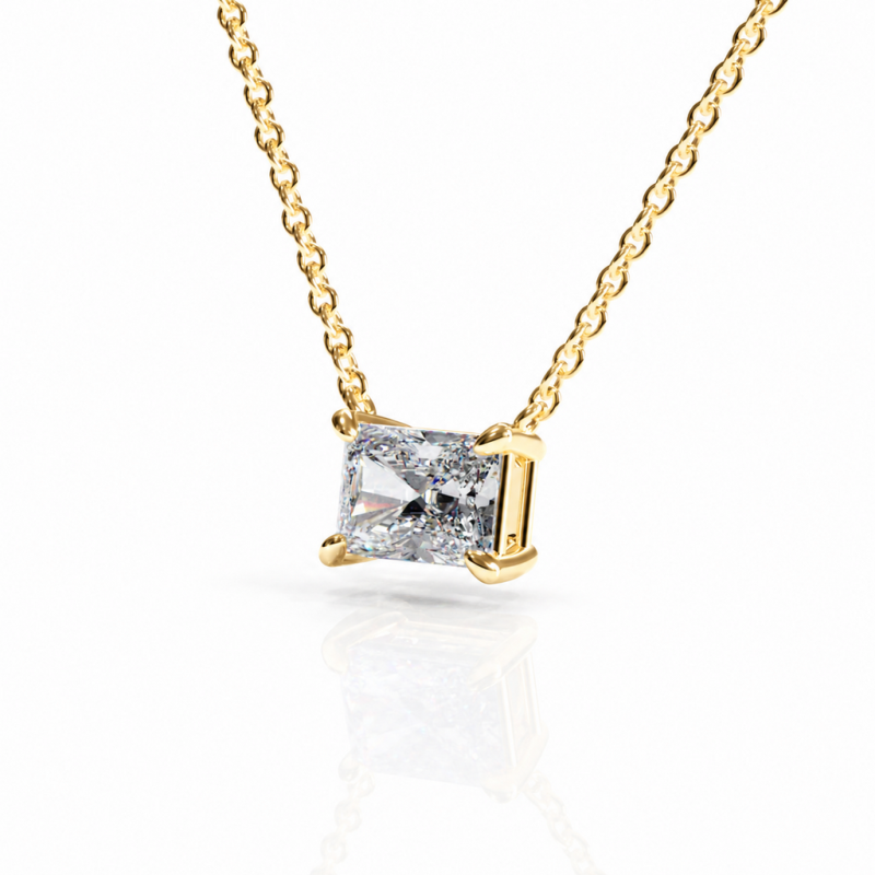 Radiant Cut Moissanite Solitaire Pendant - Image 4
