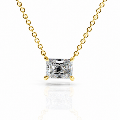 Radiant Cut Moissanite Solitaire Pendant
