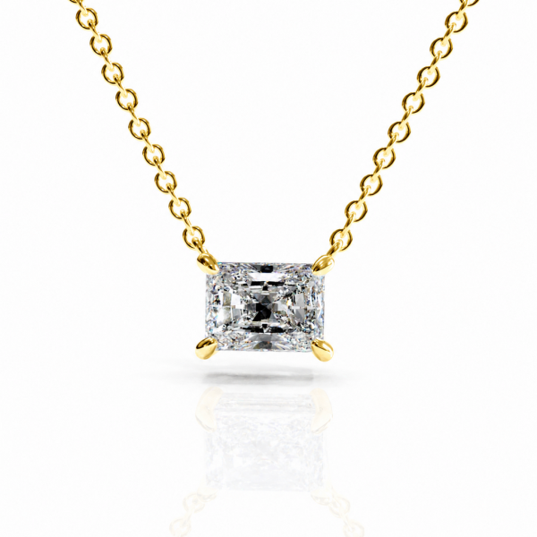 Radiant Cut Moissanite Solitaire Pendant