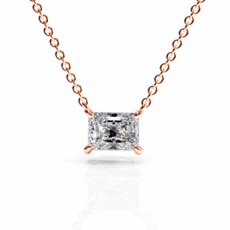 Radiant Cut Moissanite Solitaire Pendant - Image 2