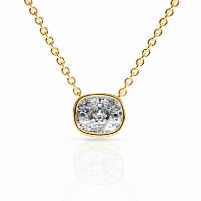 Elongated Cushion Cut Moissanite Solitaire Pendant