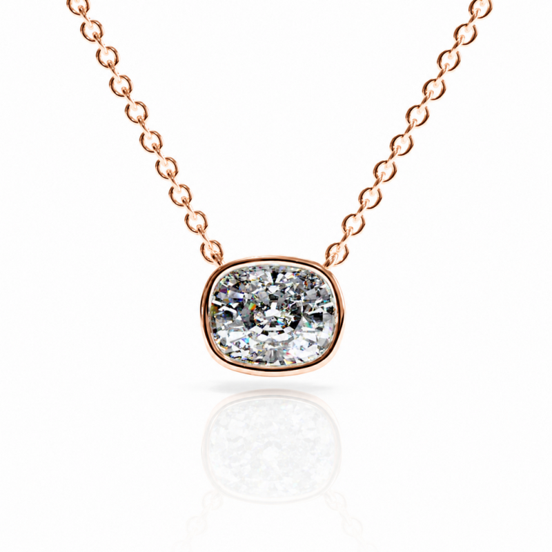 Elongated Cushion Cut Moissanite Solitaire Pendant - Image 2