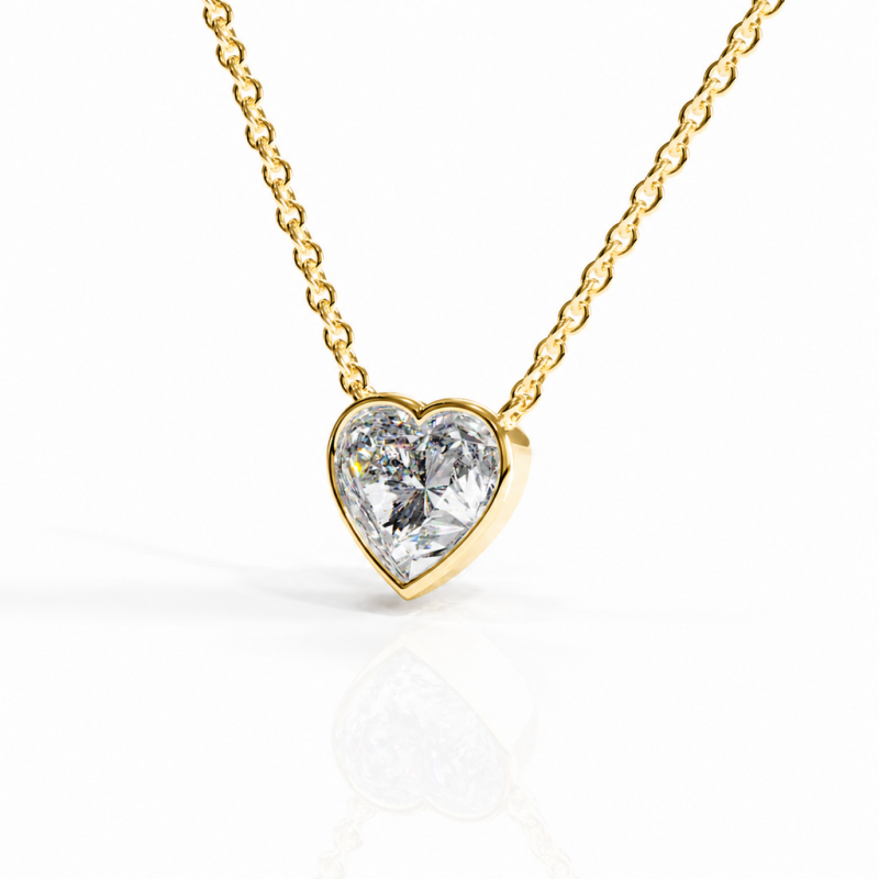 Heart Cut Moissanite Solitaire Pendant - Image 4