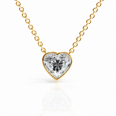 Heart Cut Moissanite Solitaire Pendant