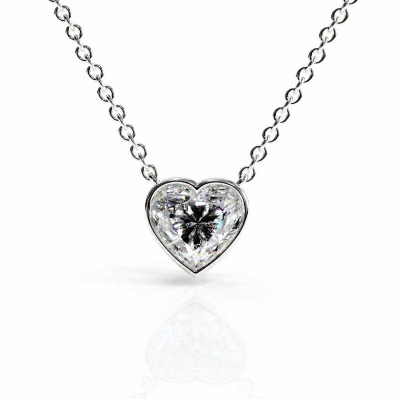 Heart Cut Moissanite Solitaire Pendant - Image 3