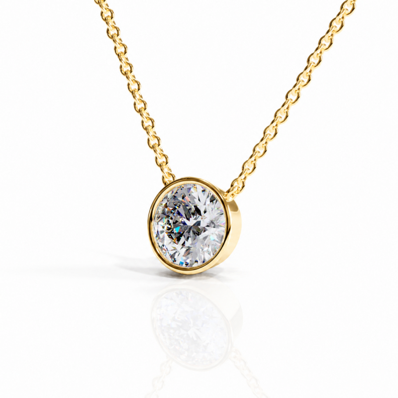 Round Cut Moissanite Solitaire Pendant - Image 4