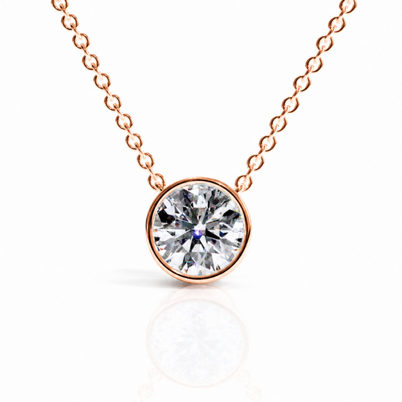 Round Cut Moissanite Solitaire Pendant - Image 2