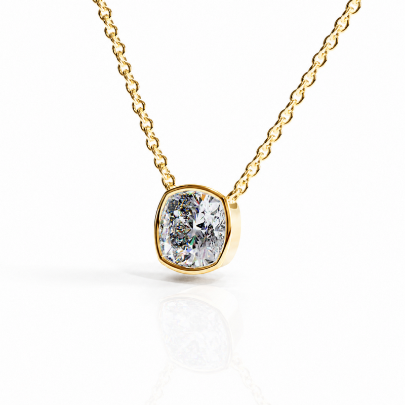 Cushion Cut Moissanite Solitaire Pendant - Image 4