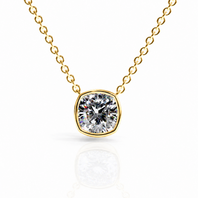Cushion Cut Moissanite Solitaire Pendant
