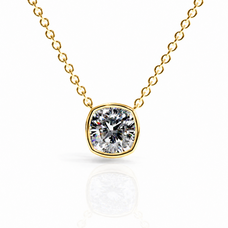 Cushion Cut Moissanite Solitaire Pendant - Image 1