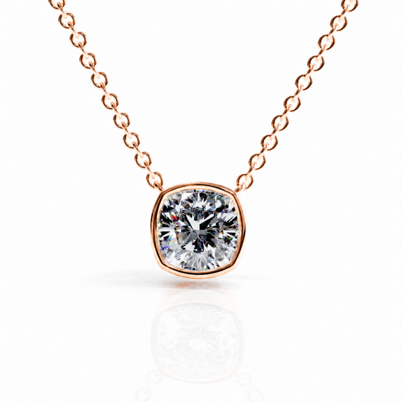 Cushion Cut Moissanite Solitaire Pendant - Image 2