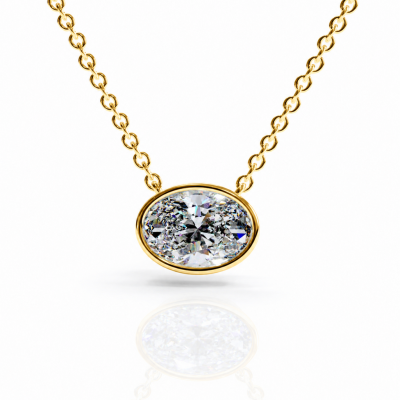 Oval Cut Moissanite Solitaire Pendant