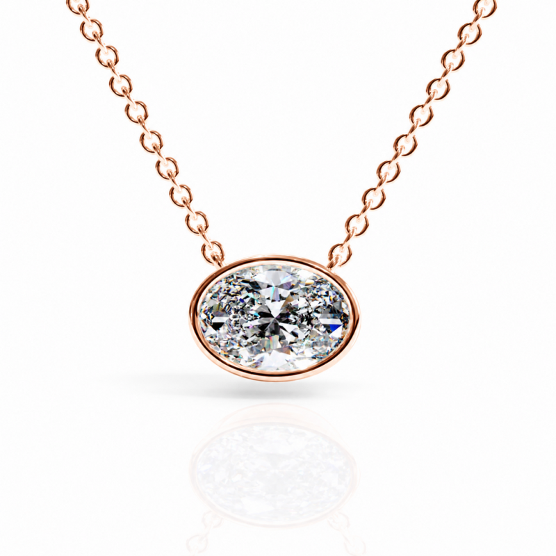Oval Cut Moissanite Solitaire Pendant - Image 2